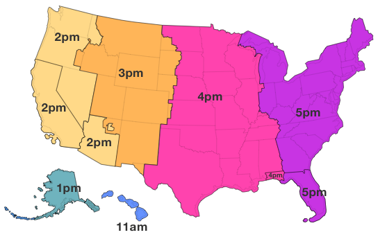 When DST is observed in other states (Mar-Nov)
